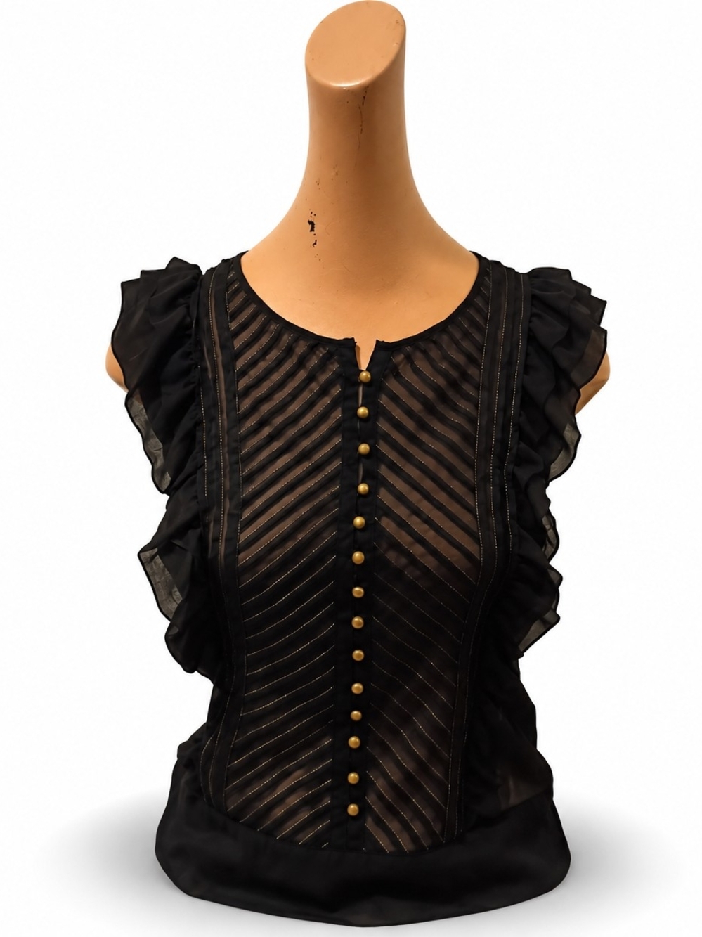 2000's Rampage Sheer Ruffle Blouse - Women's Size, X-Small.